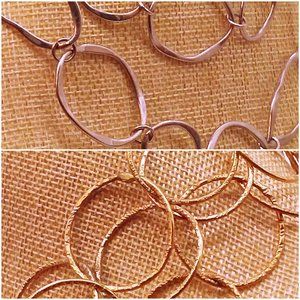 Lot of 2 Necklaces Circles Chain Link 34"-66"